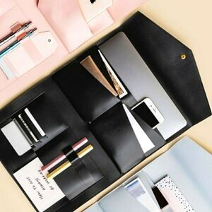 NWT Glass Ladder Classic Black Vegan Leather Megan Portfolio Clutch